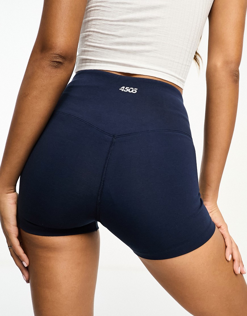 Asos Design 4505 Icon 3-inch Booty Shorts In Cotton Touch-navy