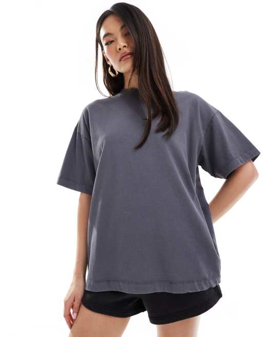  ASOS 4505  Icon boxy heavyweight oversized t-shirt with quick dry in washed black