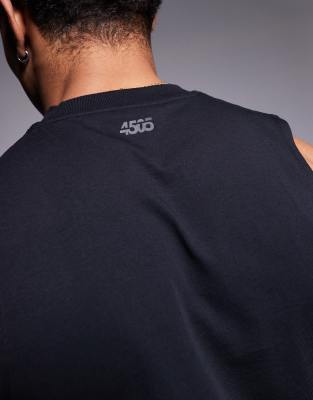 Asos 4505 Icon Cotton Training Tank With Quick Dry Finish In Black