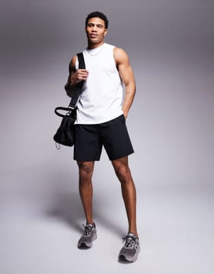 Asos 4505 Icon Cotton Training Tank With Quick Dry Finish In White