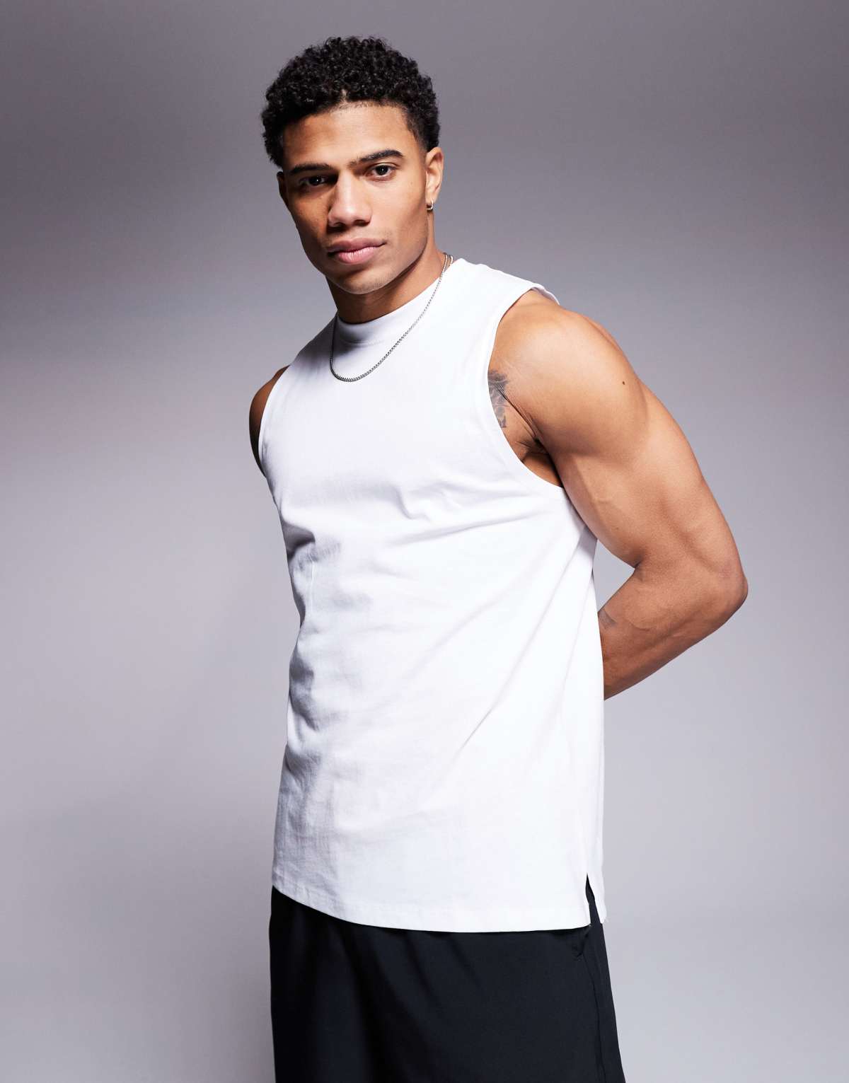 ASOS 4505 Icon cotton training vest with quick dry finish in white