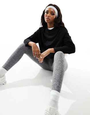 Asos Design Hourglass Fitted Crop T-shirt With Long Sleeve In Black