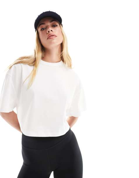 Topshop keyhole cut out short sleeve tee in ecru