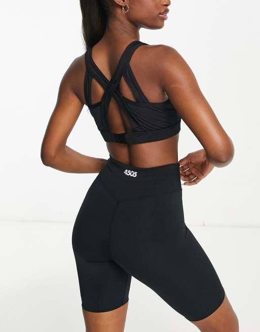 ASOS 4505 Hourglass – Icon – Krótkie czarne legginsy modelujące pośladki ze  sportowego materiału o długości 20 cm