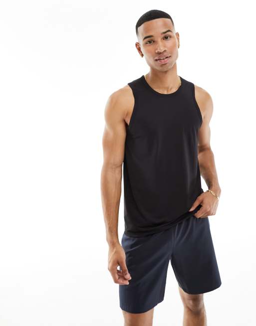 ASOS 4505 - Icon - Débardeur à dos nageur en tissu séchage rapide - Noir 