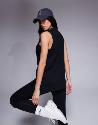 Asos Design 4505 Icon Dropped Armholes Cotton Training Tank Top With Quick Dry Finish In Black