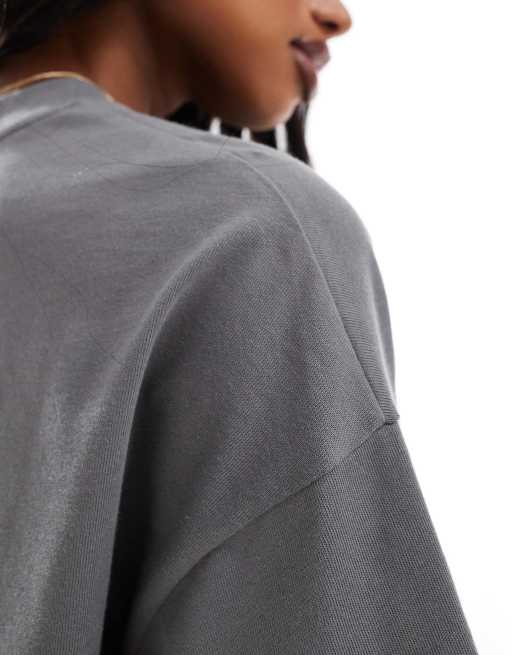 ASOS 4505 – Icon – Grå, kraftig, kort, snabbtorkande t-shirt med boxig passform, 3 av 4