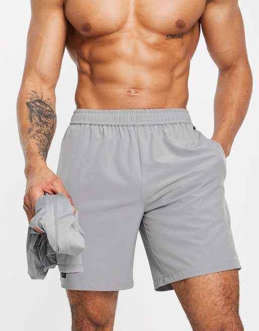 ASOS 4505 – Icon – Grå träningsshorts i snabbtorkande material, 18cm benlängd 