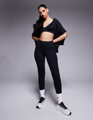 Asos Design Maternity Over The Bump Premium Supersoft Leggings In Cotton Modal-black In Black