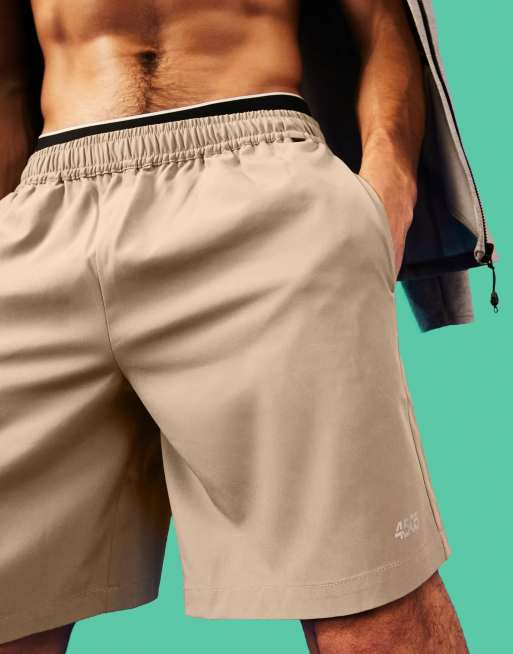 ASOS 4505 - Icon - Hurtigttørrende 18-cm-træningsshorts i beige 