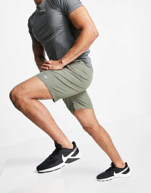 ASOS 4505 - Icon - Hurtigttørrende 18-cm-træningsshorts i kakigrøn 