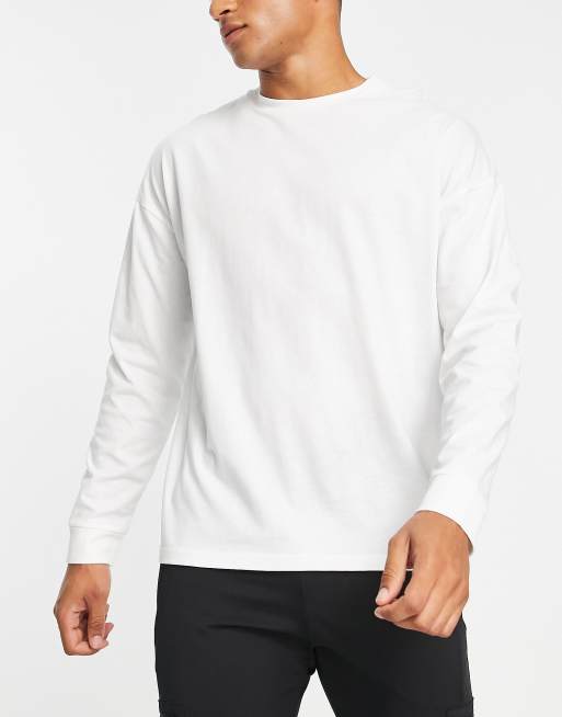 ASOS 4505 Icon - Hvid oversized langærmet trænings-T-shirt 