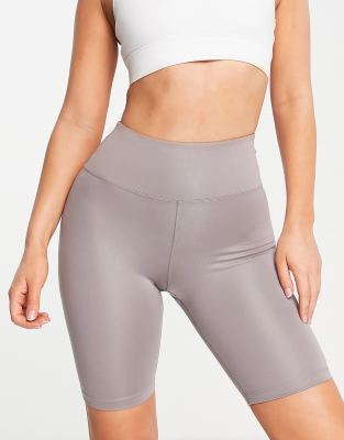 ASOS 4505 - Icon - Knapp sitzende, Po-formende kurze Leggings mit Markenlogo, 20 cm Schrittlänge-Grau