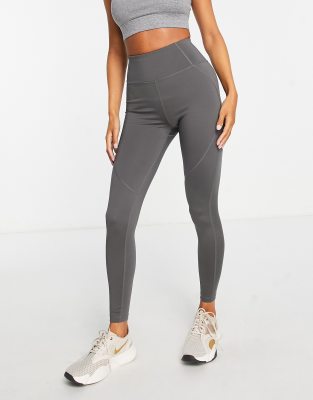 ASOS 4505 - Icon - Leggings mit figurformendem Nahtdetail und Tasche-Grau