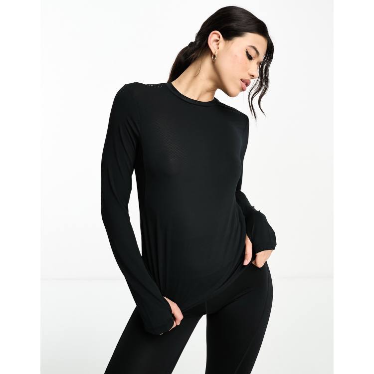 ASOS 4505 icon long sleeve run top in black