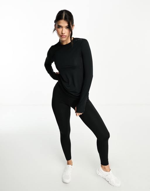 ASOS 4505 icon long sleeve run top in black