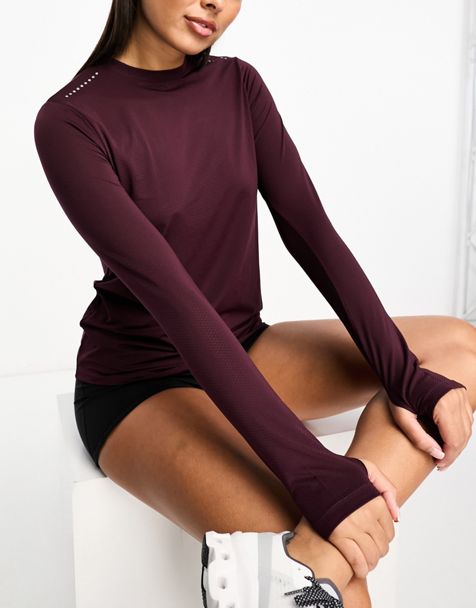 ASOS 4505 Petite icon long sleeve slim fit top in mauve