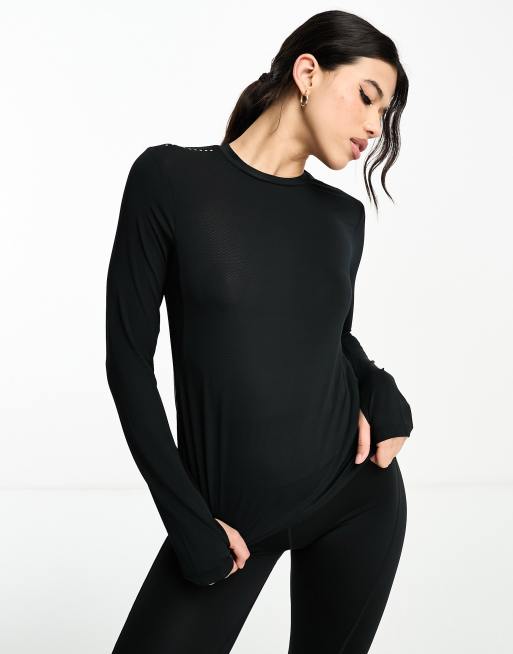 ASOS 4505 Icon seamless rib zip through long sleeve top