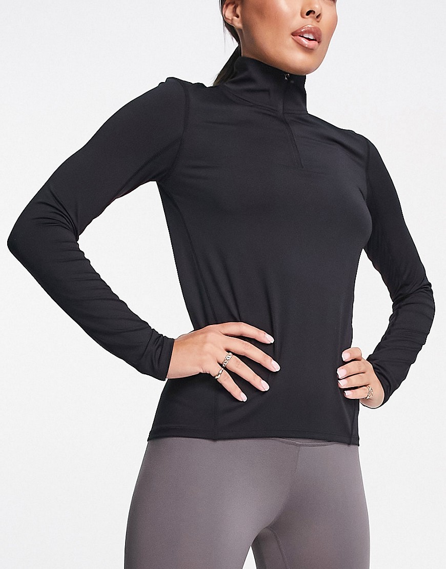ASOS 4505 Icon long sleeve top with 1/4 zip-Black
