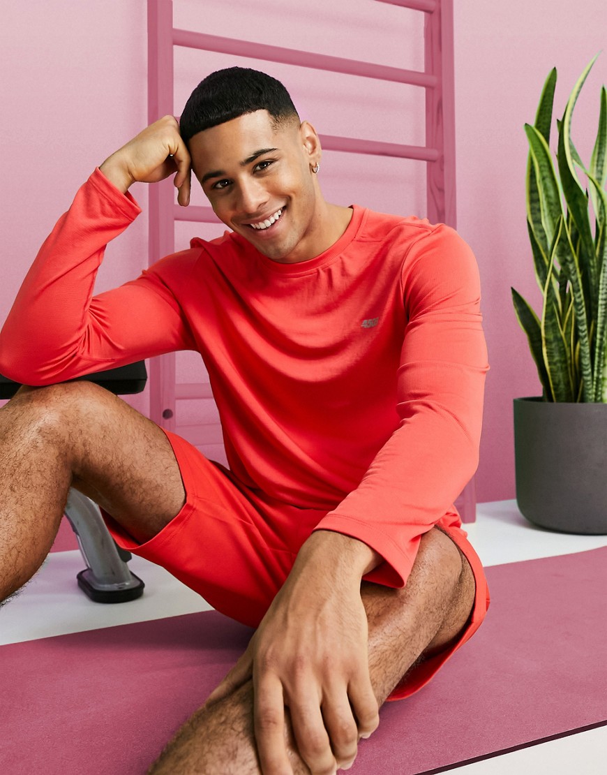 ASOS 4505 icon long sleeve training t-shirt in red