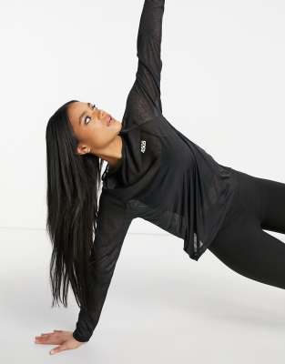 ASOS 4505 icon long sleeve yoga top-Black