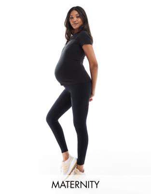 4505 Icon Maternity soft touch yoga legging in black