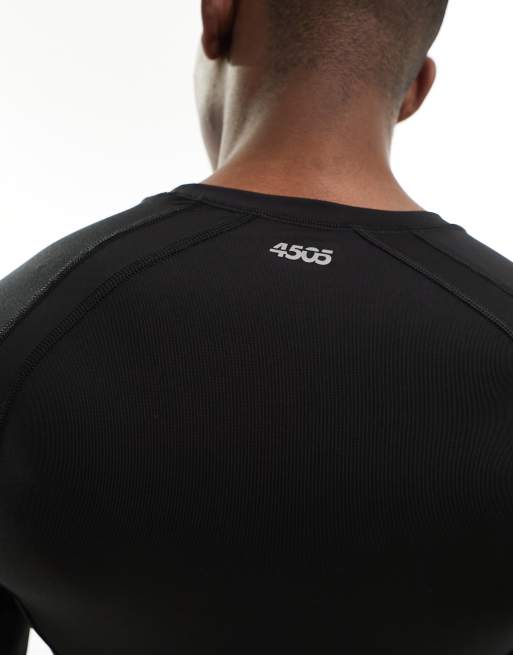 ASOS 4505 icon muscle fit training long-sleeved T-shirt with quick dry in  black