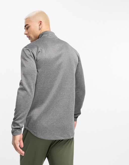 ASOS 4505 Icon muscle fit training sweatshirt with 1/4 zip in grey marl