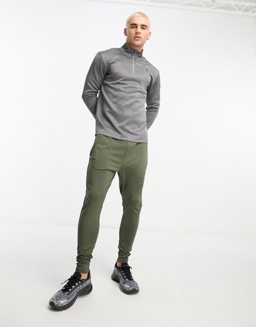 ASOS - 4505 icon muscle fit training sweatshirt with 1/4 zip-Grey