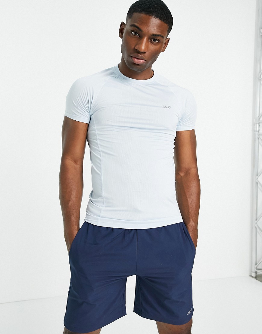 ASOS 4505 icon muscle fit training T-shirt with quick dry in blue-Blues
