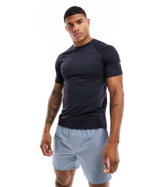 ASOS 4505 icon muscle fit training t-shirt with quick dry in navy 