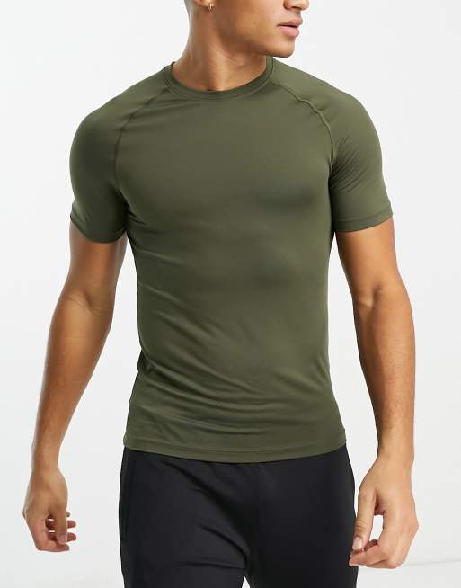 ASOS 4505 Icon muscle fit training t-shirt with quick dry in khaki