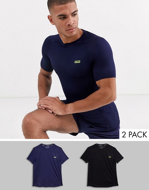ASOS 4505 icon muscle training t-shirt with quick dry 2 pack SAVE