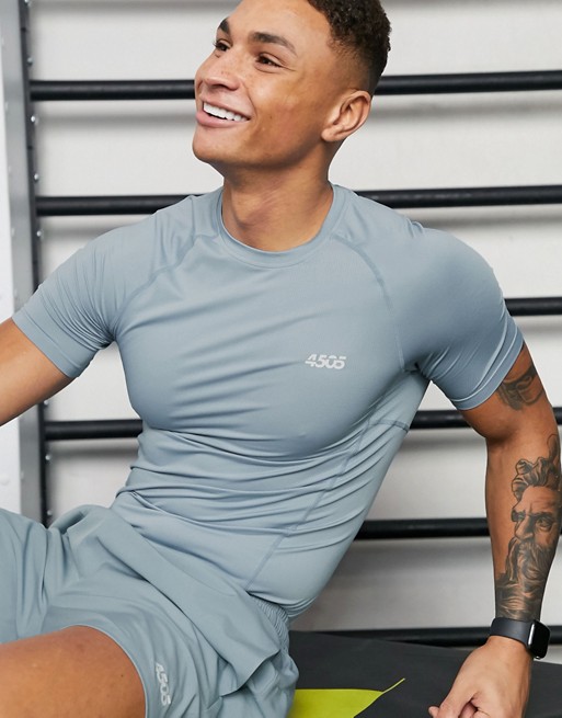 ASOS 4505 icon muscle training t-shirt with quick dry in dusty blue