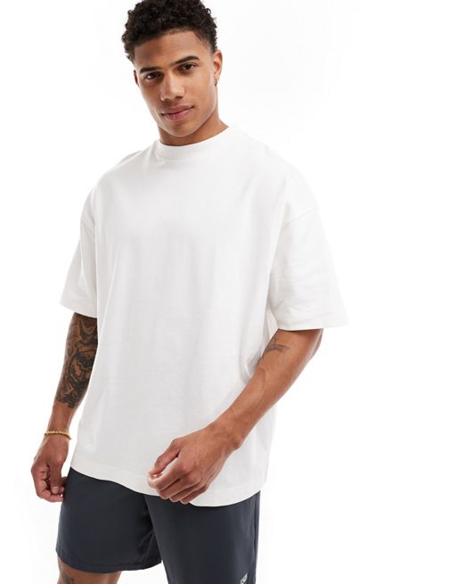 CerbeShops 4505 Icon oversized boxy heavyweight t-shirt with quick dry in white
