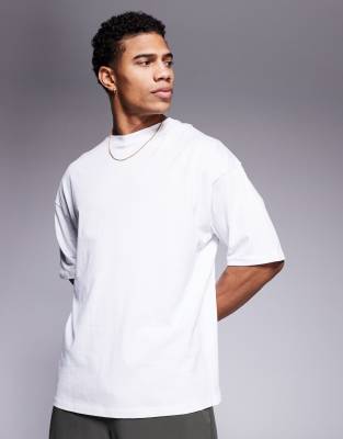 Asos 4505 Icon Oversized Cotton T-shirt With Quick Dry Finish In White
