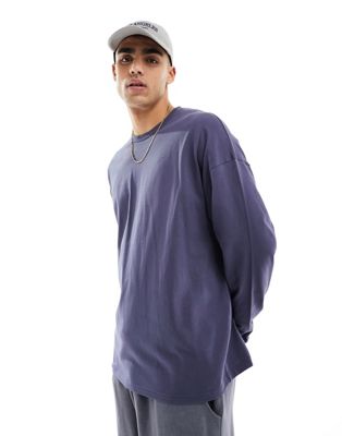 ASOS 4505 Icon oversized training long sleeve t-shirt with quick dry in slate blue grey