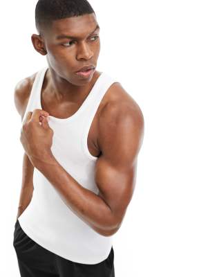 Daily Tank Top Ribbed White - White