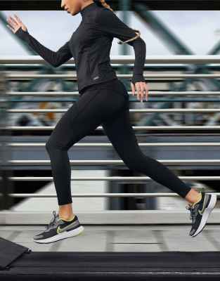 ASOS 4505 compression running tights with cut & sew in black