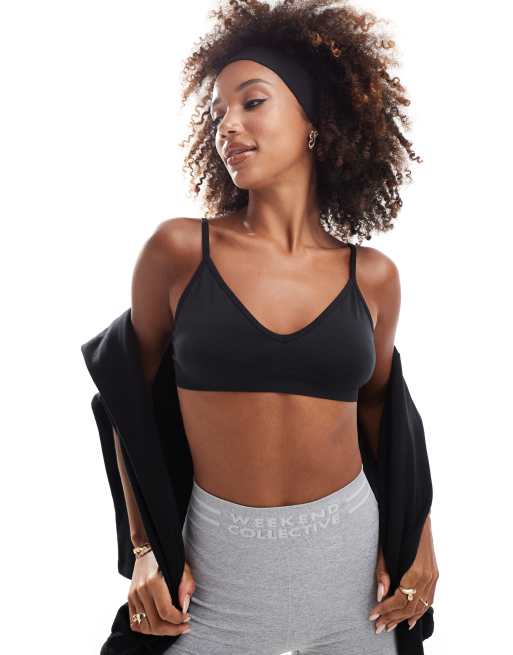 ASOS 4505 Icon seamless active intimate light support sports bra in black ASOS