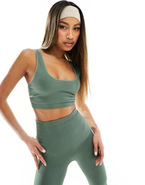 VOLT Seamless Sports Bra Olive Green