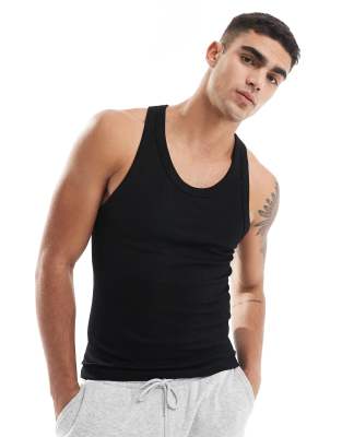 ASOS 4505 Icon seamless rib training racer vest in black