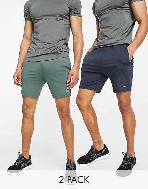Men icon skinny training shorts with quick dry 2 pack SAVE 