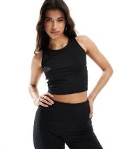 ASOS 4505 plunge soft touch tank top with inner bra in black | ASOS