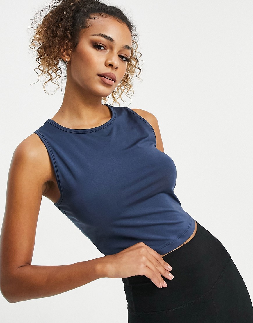 ASOS 4505 icon slightly cropped tank top-Grey