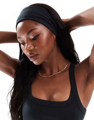 ASOS 4505 Icon soft touch pilates wide headband in black