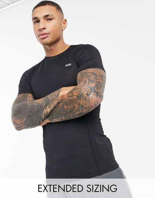 ASOS 4505 Icon - Sort tætsiddende trænings-T-shirt i hurtigttørrende stof 