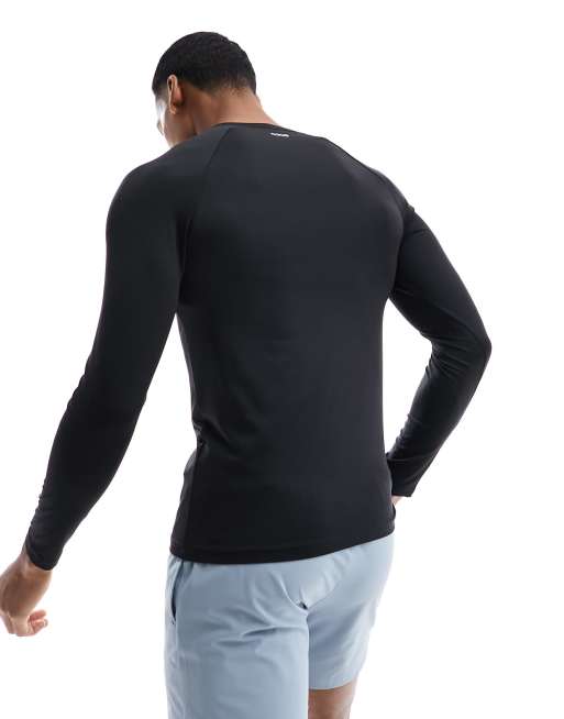 ASOS 4505 Icon - Sort, tætsiddende trænings-T-shirts med lange ærmer i hurtigttørrende soft , 4 af 4