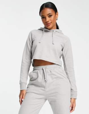 ASOS 4505 - Icon - Sport-Kapuzenpullover aus Loopback-Jersey, Kombiteil-Grau