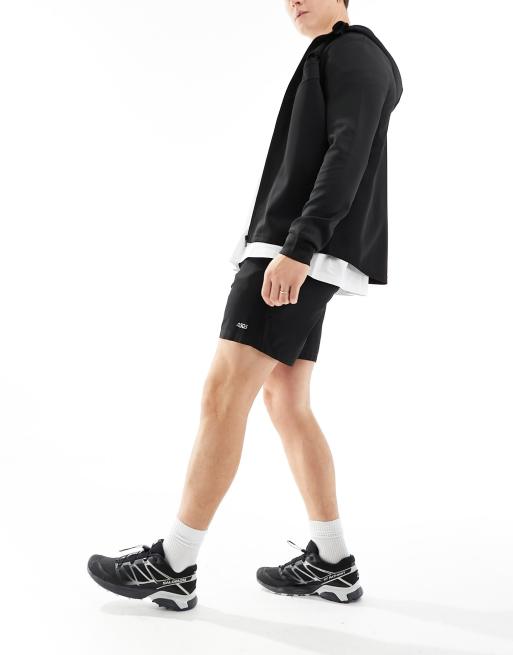 ASOS 4505 – Icon – Svarta, marinblå och snabbtorkande träningsshorts med 18 cm benlängd, 2-pack , 4 av 5